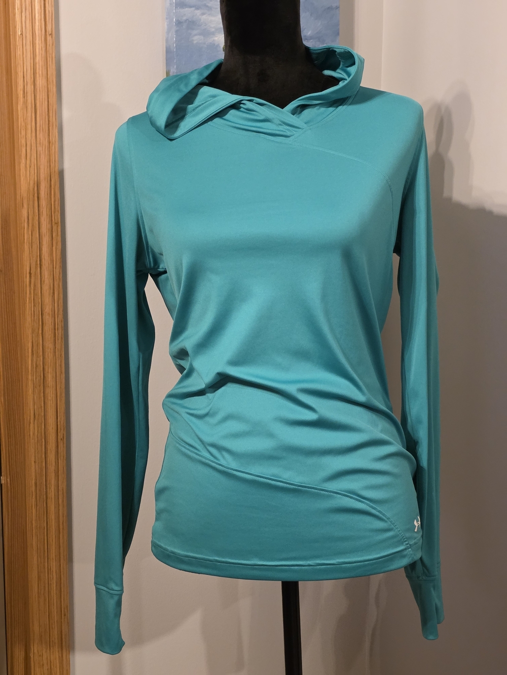 Under Armour Women's HeatGear Fitted Pullover Hoodie-Large, Teal Green